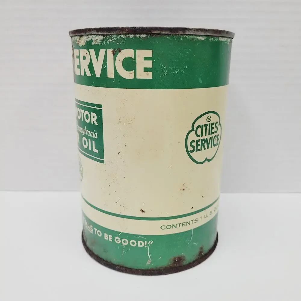 Vintage Rare Cities Services Koolmotor Motor Oil Can 1 Quart Advertising